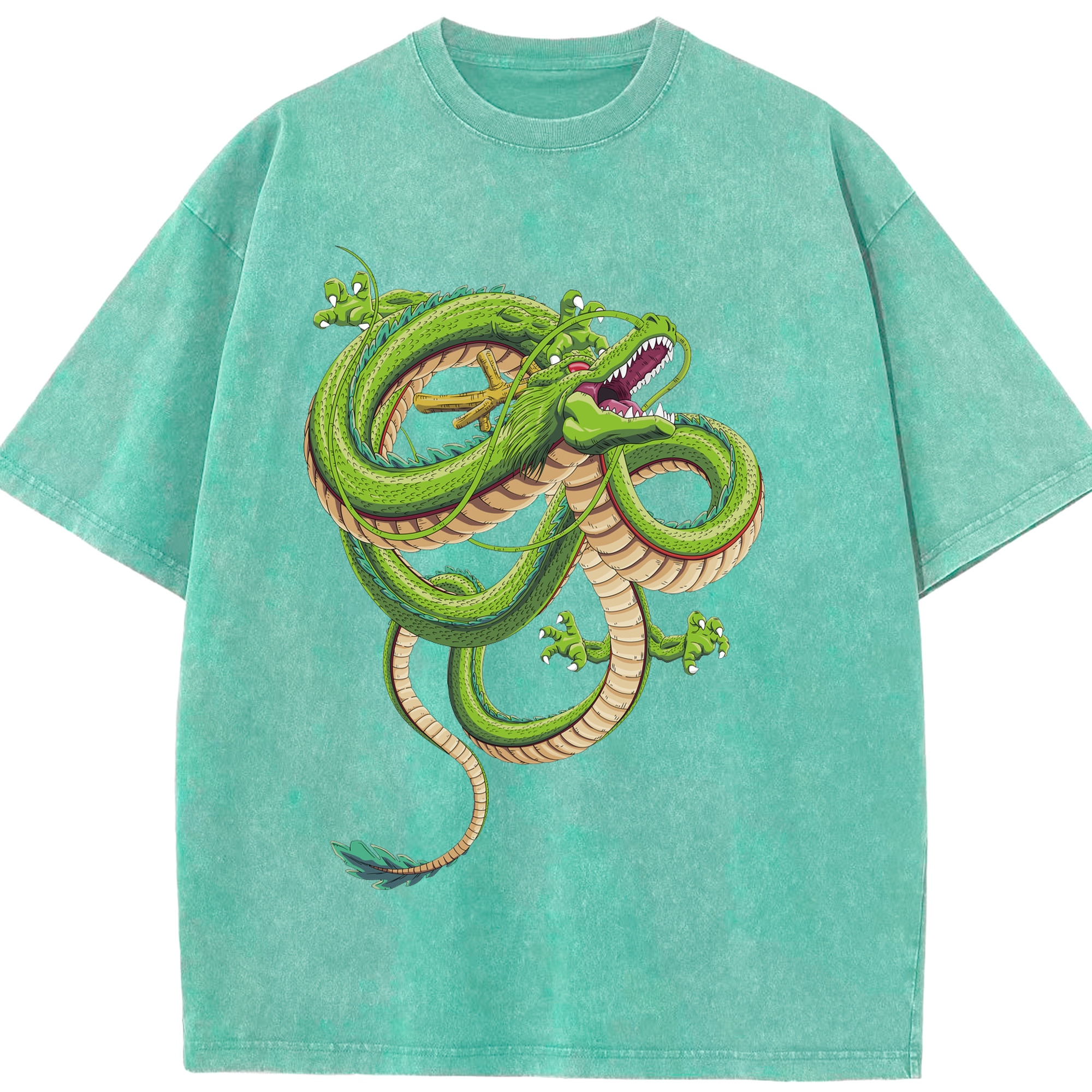 （画像用） ドラゴンボール 神龍 シェンロン DRAGON BALL Shenron 綿100% ヴィンテージ風 半袖Tシャツ（フロントプリント）